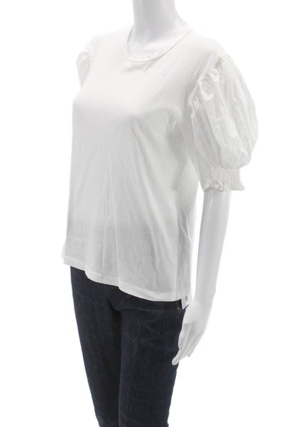 A.L.C. Womens White Cotton Crew Neck Basic T-Shirt Short Sleeve Size S