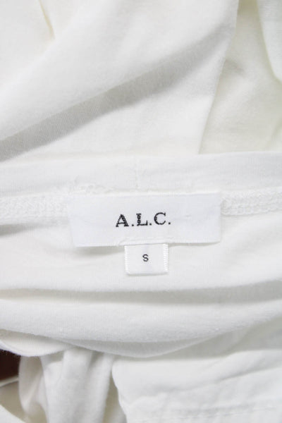 A.L.C. Womens White Cotton Crew Neck Basic T-Shirt Short Sleeve Size S