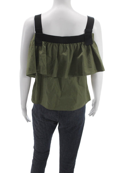 Grey Jason Wu Women Camisole Green Cotton Off Shoulder Sleeveless Size 4