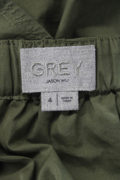 Grey Jason Wu Women Camisole Green Cotton Off Shoulder Sleeveless Size 4