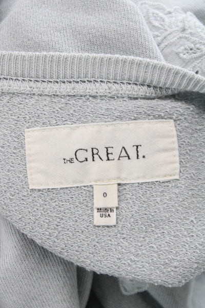 The Great Unisex Adults Gray Cotton Pullover Sweatshirt Size 0