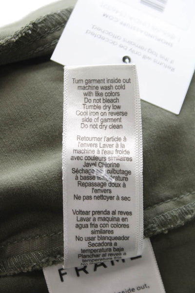 Frame Denim Womens Military Jacket Green 98% Cotton Button Size M