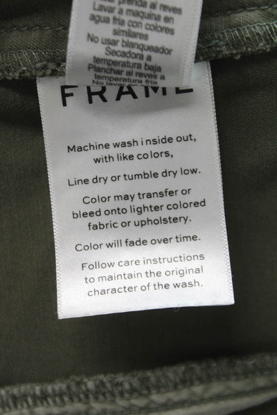 Frame Denim Womens Military Jacket Green 98% Cotton Button Size M
