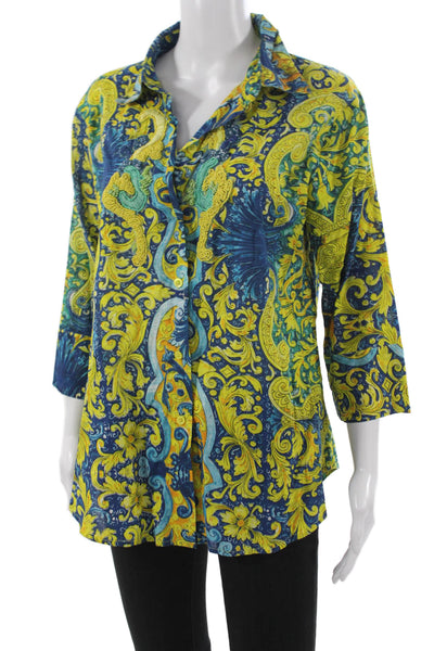 Antica Sartoria By Giacomo Cinque Unisex Adults Blue Cotton Button Down Size XL