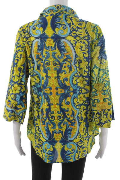 Antica Sartoria By Giacomo Cinque Unisex Adults Blue Cotton Button Down Size XL