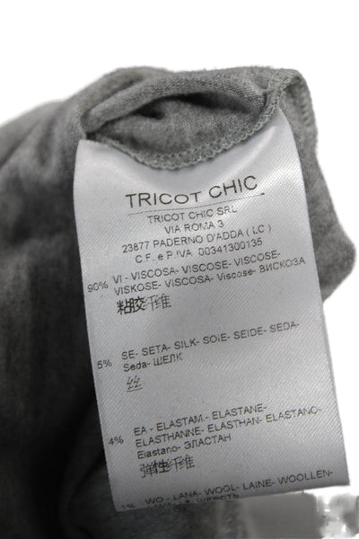 TCEXENCE Womens Gray Basic Viscose Round Neck Long Sleeve T-Shirt Size 12
