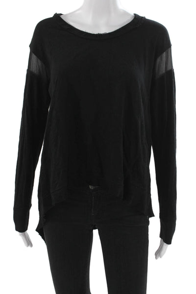 Wilt Womens Black Basic 100% Cotton Crew Neck Long Sleeve T Shirt Size XS