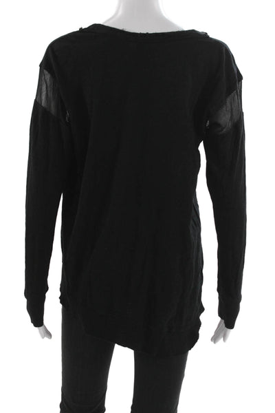 Wilt Womens Black Basic 100% Cotton Crew Neck Long Sleeve T Shirt Size XS