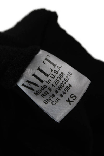 Wilt Womens Black Basic 100% Cotton Crew Neck Long Sleeve T Shirt Size XS