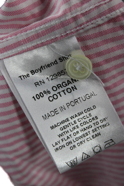 The Shirt Womens Pink Striped Collared Button-Up Long Sleeve Cotton Size L