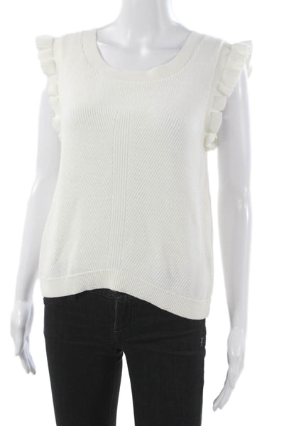 Caballero Collection Women Basic Sleeveless Cotton Tank White Size L