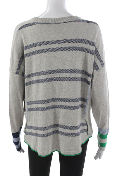 Zaket & Plover Womens Gray Geometric Cashmere Blend Pullover Sweater Size M