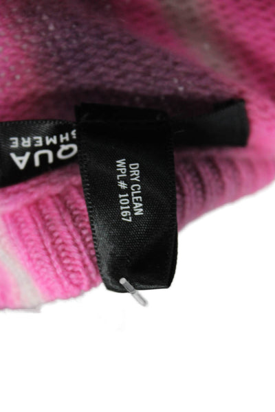 Aqua Cashmere Women Pink Tie Dye Cashmere Crewneck Pullover Size M