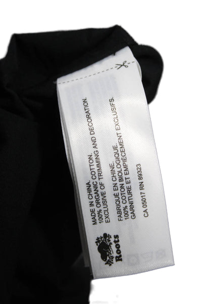 Roots Womens Basic Button-Up Black Organic Cotton Longsleeve Size M