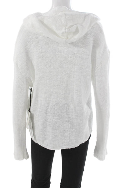 Tyler Jacobs Feel The Piece Unisex Hoodie White V-Neck Long Sleeve Size M