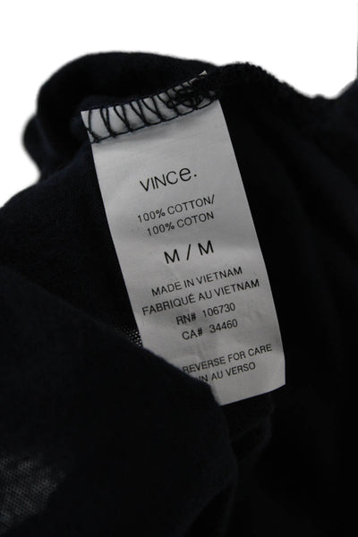 Vince Womens Basic Cotton Boat Neck 3/4 Sleeve T-Shirt Blue Size M