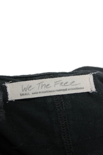 We The Free Women Pullover T-Shirt Gray Cotton Crew Neck Long Sleeve Size S