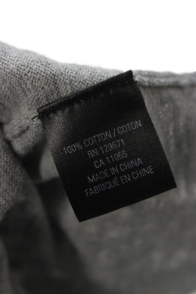 Skull Cashmere Women Gray Boat Neck Long Sleeve Cotton T Shirt Size XS