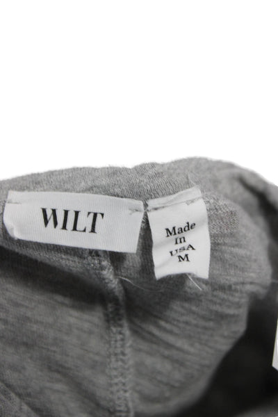 Wilt Womens Basic Henley Long Sleeve Gray Cotton T-Shirt Size M