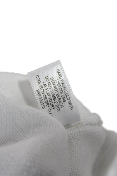 Lisa Todd Women Henley Sweater White Striped Cotton Long Sleeve Size L