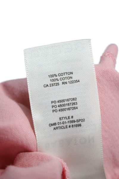 Babaton Women Basic Sleeveless T-Shirt Pink 100% Cotton Round Neck Size S
