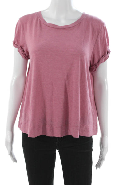 T.LA Women Basic Pink Crew Neck Short Sleeve T-Shirt Size M