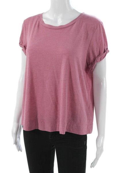 T.LA Women Basic Pink Crew Neck Short Sleeve T-Shirt Size M