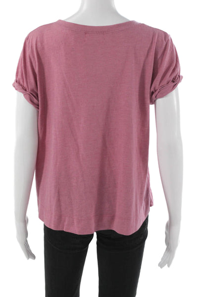 T.LA Women Basic Pink Crew Neck Short Sleeve T-Shirt Size M