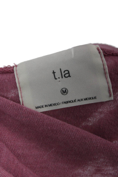 T.LA Women Basic Pink Crew Neck Short Sleeve T-Shirt Size M