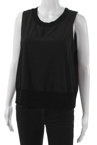 Athleta Women Black Basic Sleeveless Tank Pullover Round Neck Size M