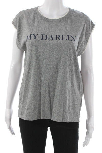 Joie Unisex Basic Cotton Graphic Crew Neck Sleeveless T-Shirt Size L