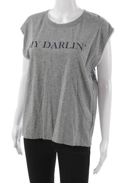 Joie Unisex Basic Cotton Graphic Crew Neck Sleeveless T-Shirt Size L