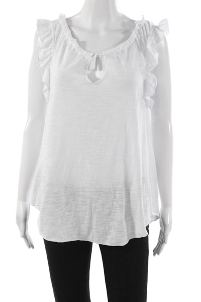 Chaser Womens Basic Sleeveless Tank Keyhole White Size L