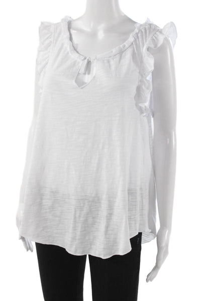 Chaser Womens Basic Sleeveless Tank Keyhole White Size L