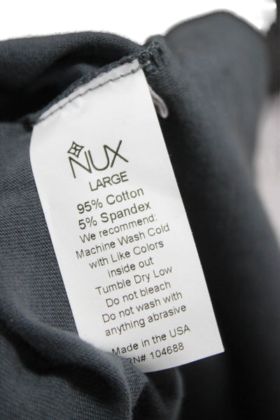 Nux Women Basic Gray Crew Neck Short Sleeve T-Shirt Cotton Spandex Size L