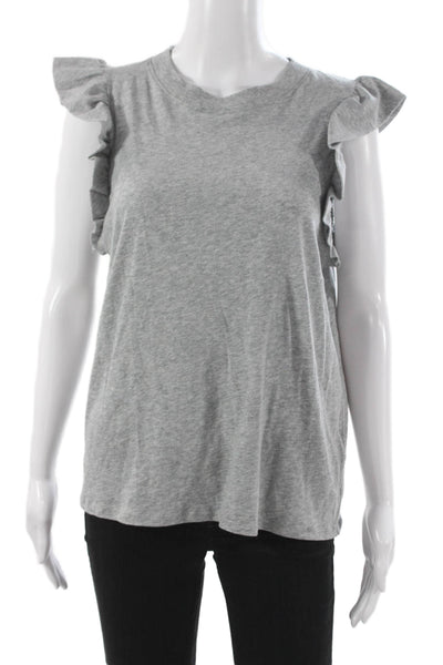 Nation LTD Womens Basic T-Shirt Gray 100% Cotton Round Neck Short Sleeve Size L