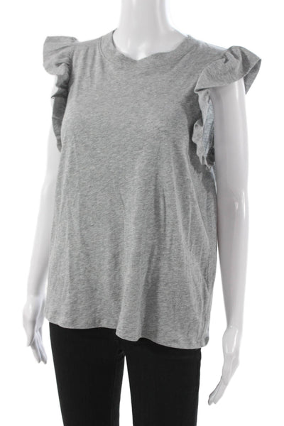 Nation LTD Womens Basic T-Shirt Gray 100% Cotton Round Neck Short Sleeve Size L