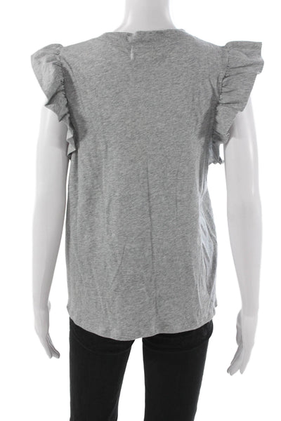 Nation LTD Womens Basic T-Shirt Gray 100% Cotton Round Neck Short Sleeve Size L