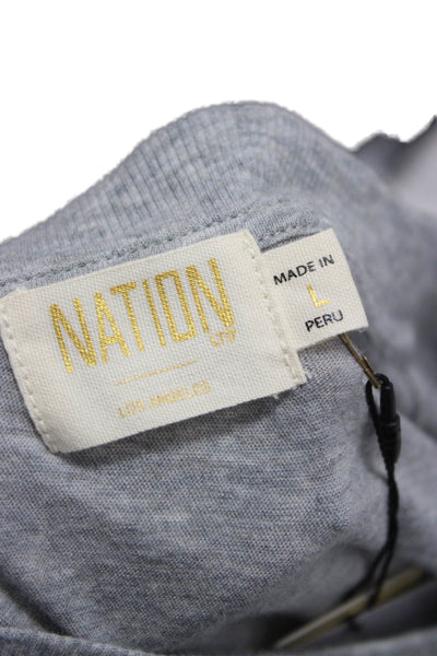 Nation LTD Womens Basic T-Shirt Gray 100% Cotton Round Neck Short Sleeve Size L