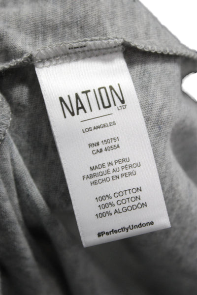 Nation LTD Womens Basic T-Shirt Gray 100% Cotton Round Neck Short Sleeve Size L