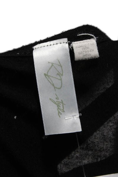 RD Style Womens Pullover T-Shirt Black Rayon Scoop Neck Short Sleeve Size M
