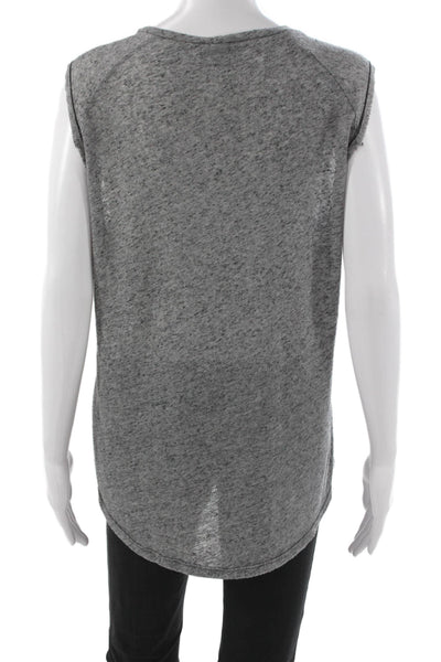 Lauren Moshi Womens Gray Rayon Round Neck Sleeveless Basic Tank Size S