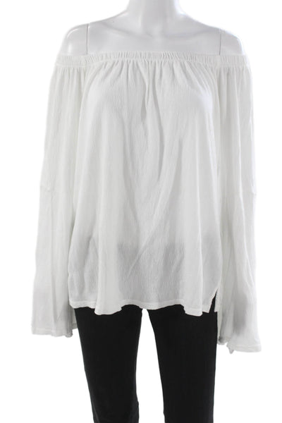 Michael Lauren Women Off Shoulder Long Sleeve Basic Blouse White Size S