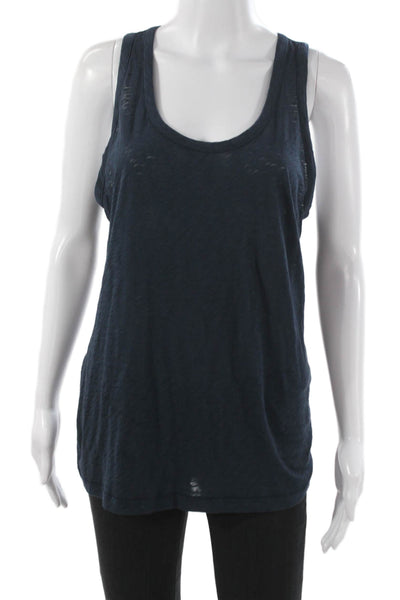Rag & Bone Jean Womens Sleeveless Scoop Neck Cotton Tank Blue Size L