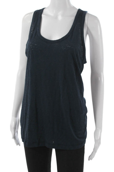 Rag & Bone Jean Womens Sleeveless Scoop Neck Cotton Tank Blue Size L
