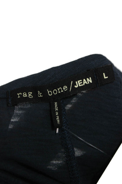 Rag & Bone Jean Womens Sleeveless Scoop Neck Cotton Tank Blue Size L
