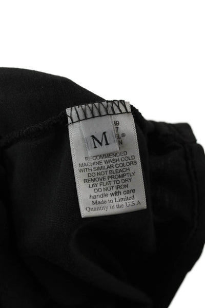 Lauren Moshi Womens Basic Lucky Graphic Crew Neck Black T-Shirt Size M