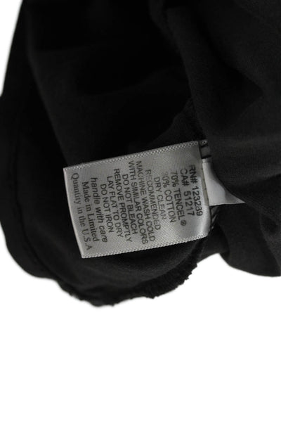 Lauren Moshi Womens Basic Lucky Graphic Crew Neck Black T-Shirt Size M