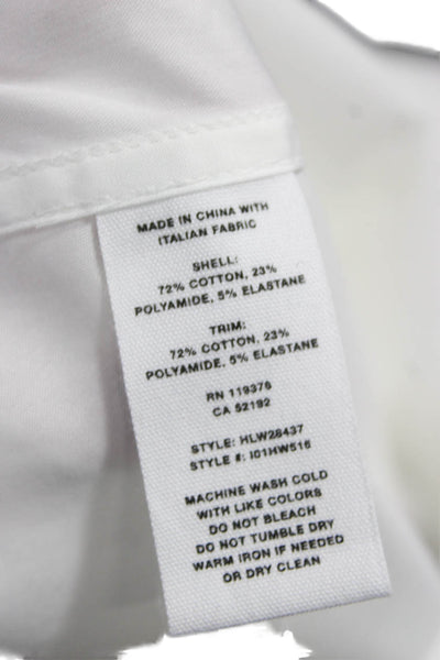 Helmut Lang Women White Cotton Collared Button-Up Cap Sleeve Basic Size L