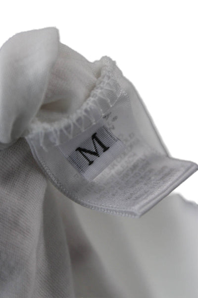 Michael Lauren Women Pullover V-Neck 3/4 Sleeve White Tencel Size M